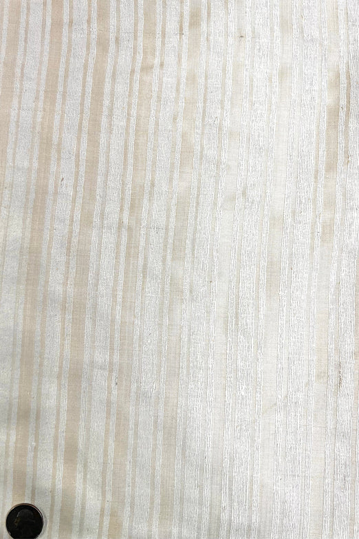 Cream/White Silk Tweed Fabric