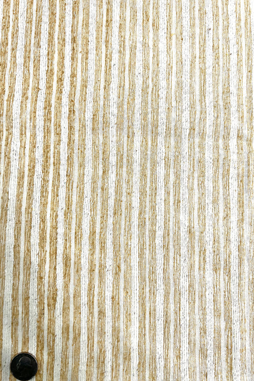 Beige/White Silk Tweed Fabric