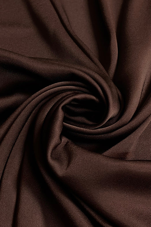 Triacetate Satin Backed Crepe in Chocolate