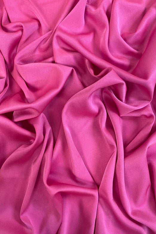 Triacetate Satin Backed Crepe in Hot Pink