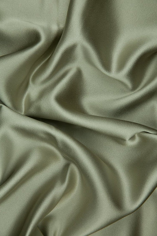 Oyster Gray Silk Crepe Back Satin Fabric