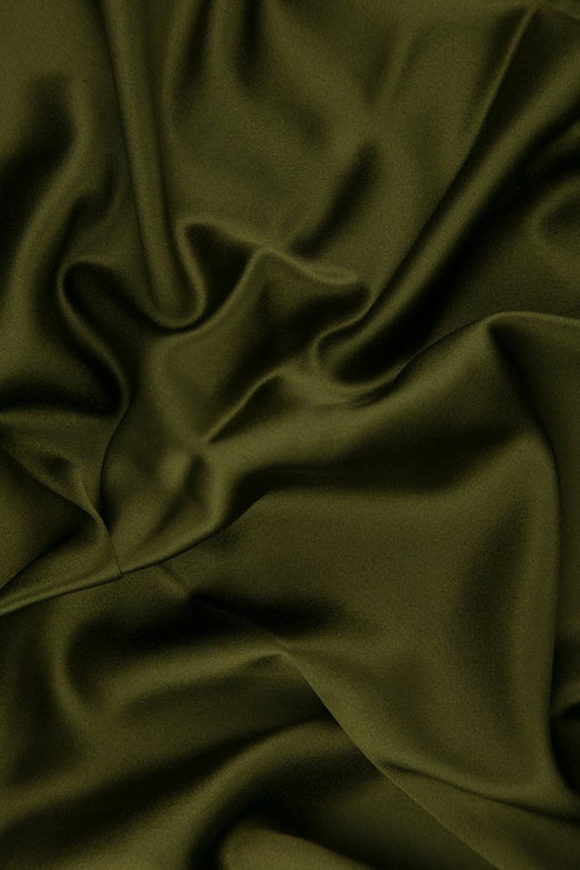 Fir Green Silk Crepe Back Satin Fabric