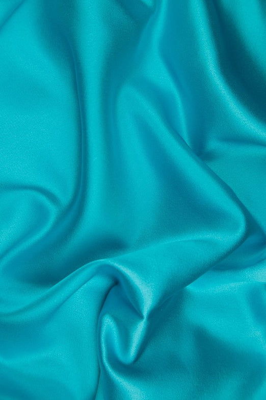 Blue Atoll Silk Crepe Back Satin Fabric