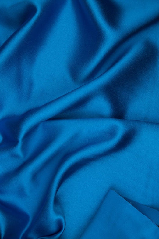 Diva Blue Silk Crepe Back Satin Fabric
