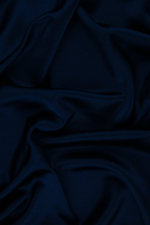 Twilight Blue Silk Crepe Back Satin Fabric
