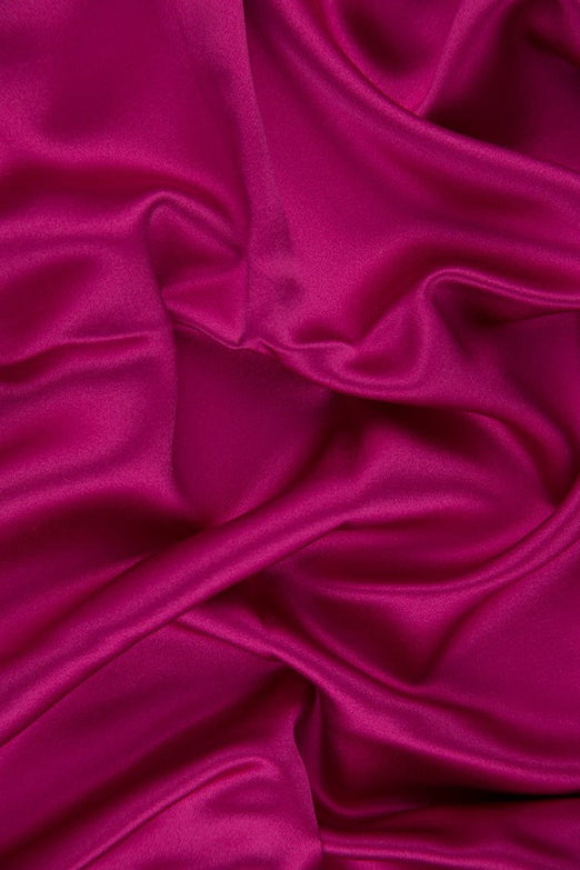 Magenta Silk Crepe Back Satin Fabric