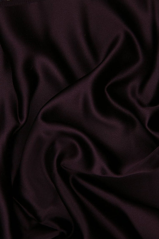 Eggplant Silk Crepe Back Satin Fabric