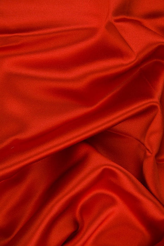 Red Orange Silk Crepe Back Satin Fabric