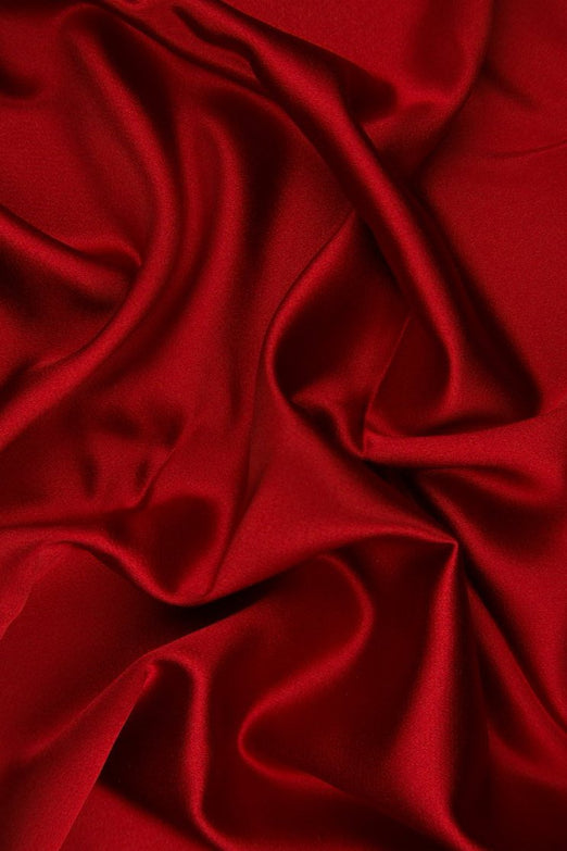 Ribbon Red Silk Crepe Back Satin Fabric