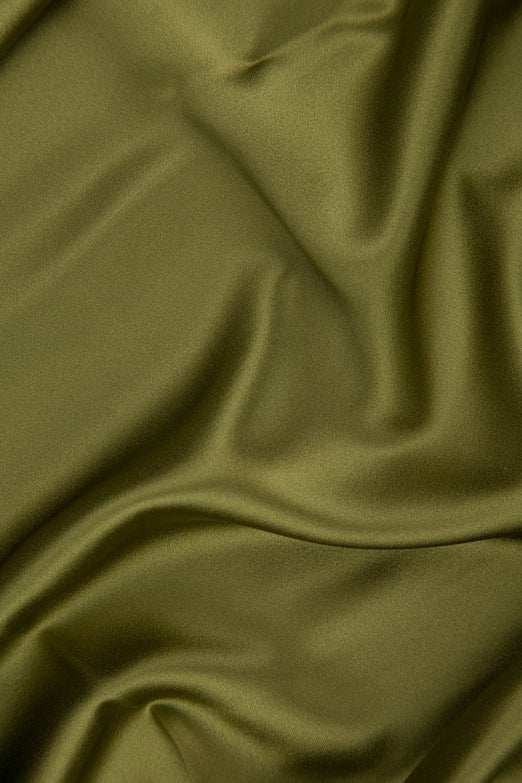 Khaki Silk Crepe Back Satin Fabric