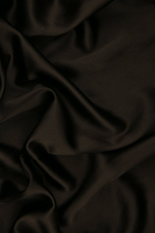 Chocolate Silk Crepe Back Satin Fabric