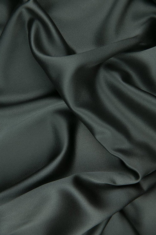 Steel Grey Silk Crepe Back Satin Fabric