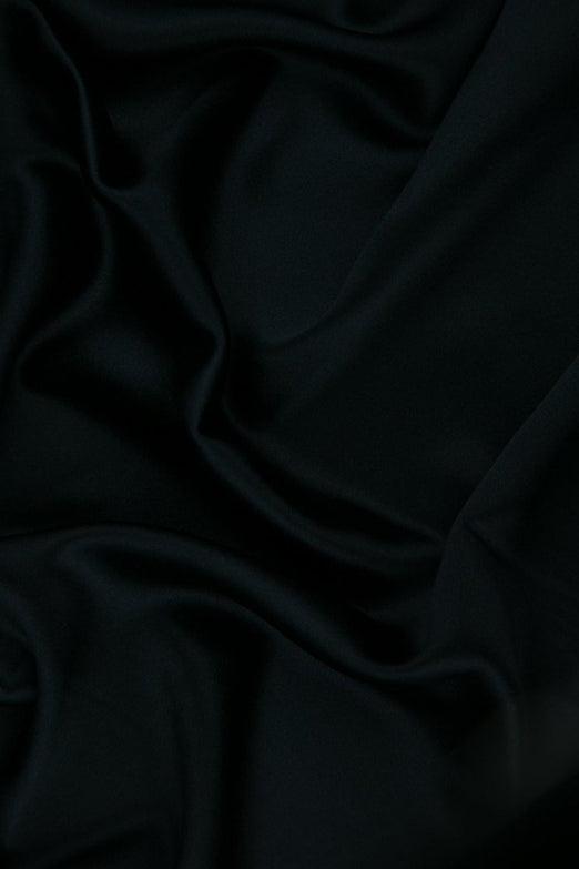 Dark Navy Silk Crepe Back Satin Fabric