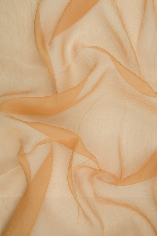 Toast Silk Crinkled Chiffon Fabric