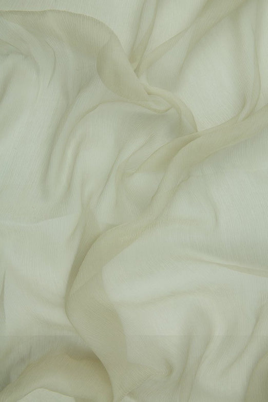 Beige Taupe Silk Crinkled Chiffon Fabric
