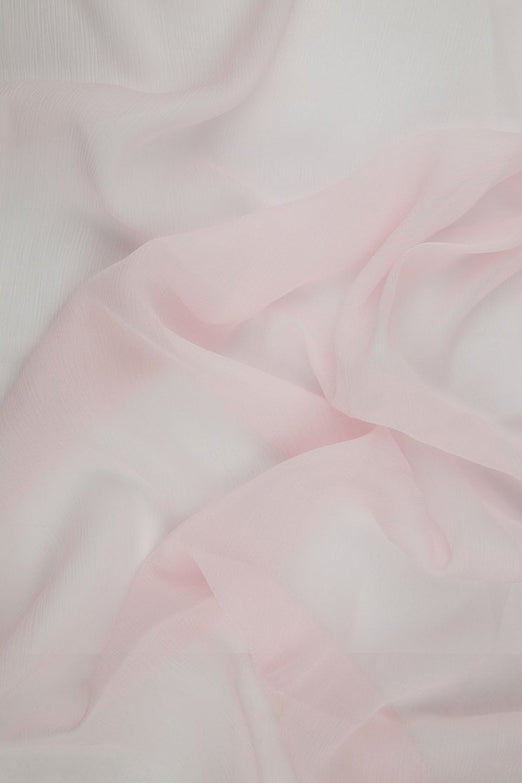 Baby Pink Silk Crinkled Chiffon Fabric