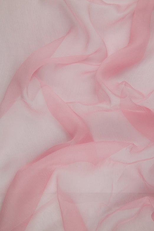 Orchid Pink Silk Crinkled Chiffon Fabric