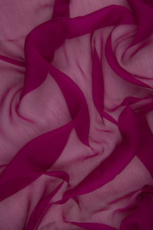 Rose Silk Crinkled Chiffon Fabric