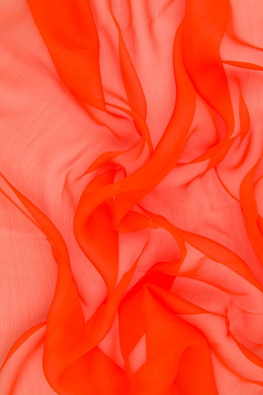 Flame Silk Crinkled Chiffon Fabric
