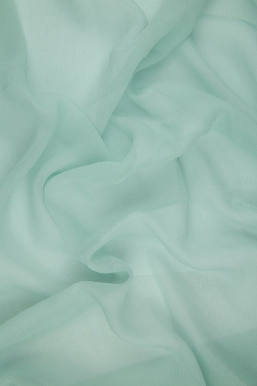 Seafoam Silk Crinkled Chiffon Fabric