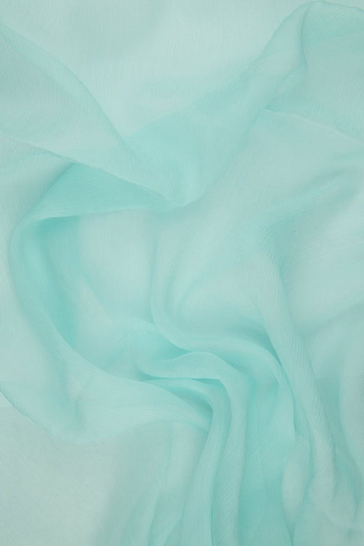 Soothing Sea Silk Crinkled Chiffon Fabric