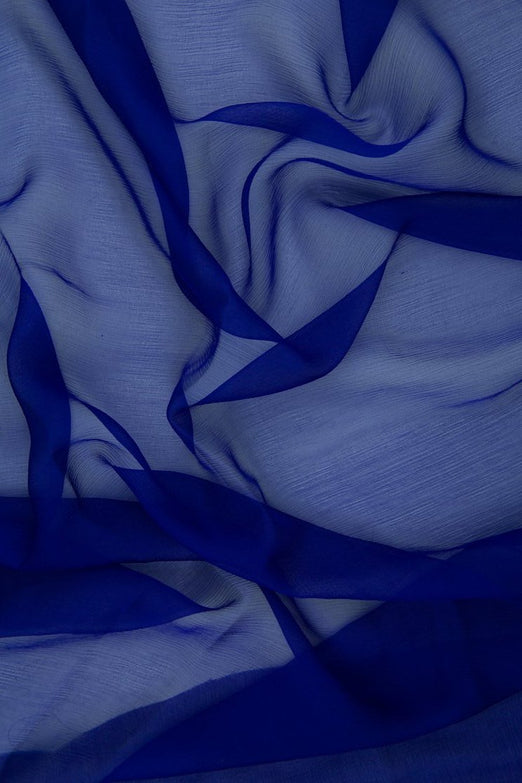 Royal Purple Silk Crinkled Chiffon Fabric