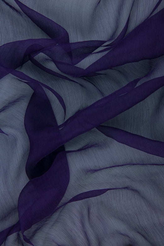 Eggplant Silk Crinkled Chiffon Fabric