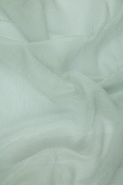 Vaporous Gray Silk Crinkled Chiffon Fabric