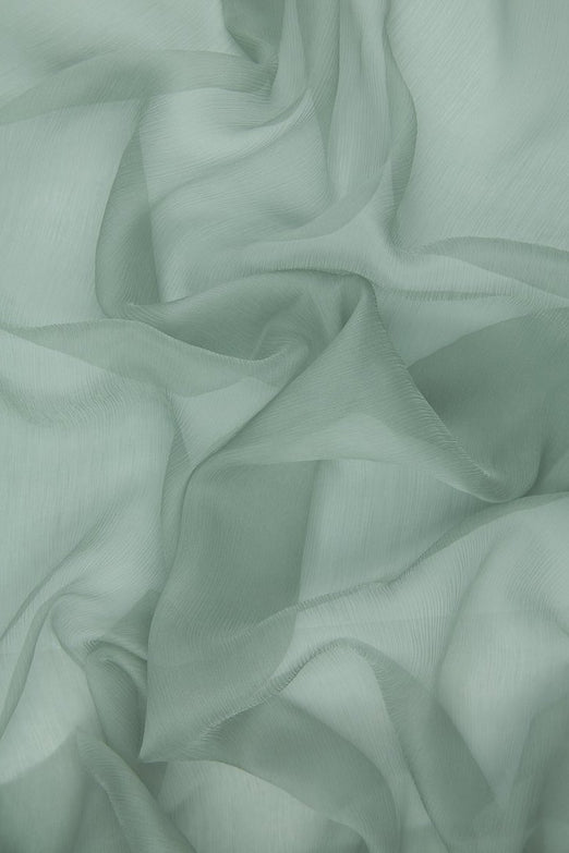 Light Gray Silk Crinkled Chiffon Fabric
