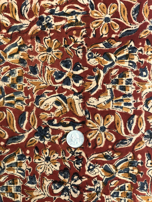 Multicolor Cotton Kalamkari Hand Prints CHP-196 Fabric
