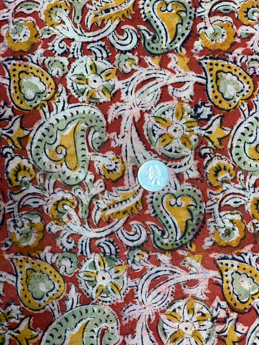 Multicolor Cotton Kalamkari Hand Prints CHP-201 Fabric
