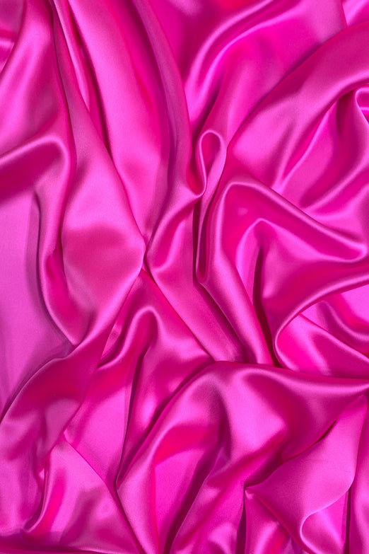 Bubblegum Pink Charmeuse Silk Fabric