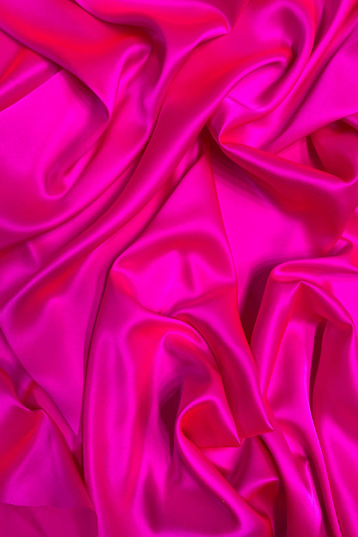 Shocking Pink Charmeuse Silk Fabric