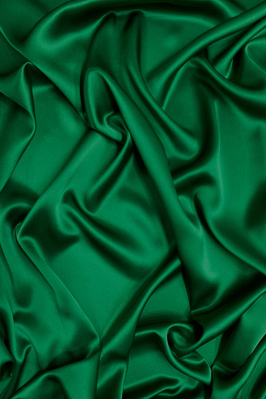 Hunter Green Charmeuse Silk Fabric