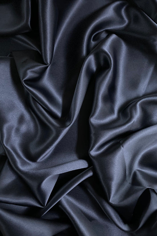 Navy Charmeuse Silk Fabric
