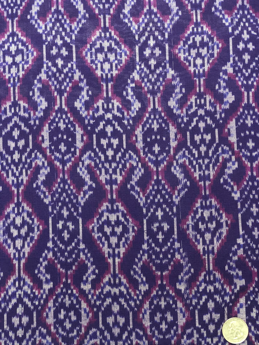 Purple CSIKT-006 Cotton Silk Ikat