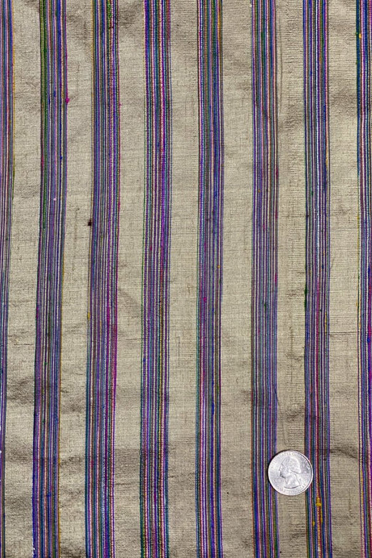 Multicolor Striped Silk Shantung 11 Fabric