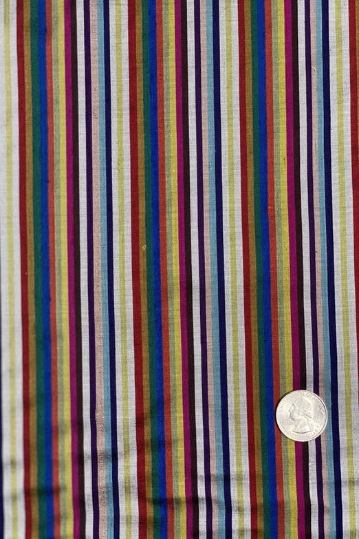 Multicolor Striped Silk Shantung 17 Fabric