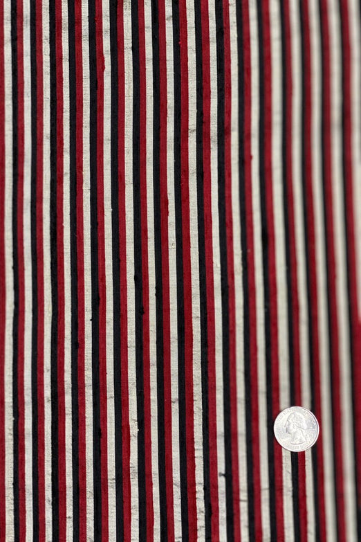 Multicolor Striped Silk Shantung 18 Fabric