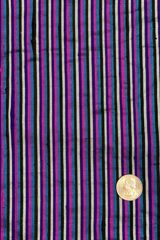 Multicolor Striped Silk Shantung 19 Fabric