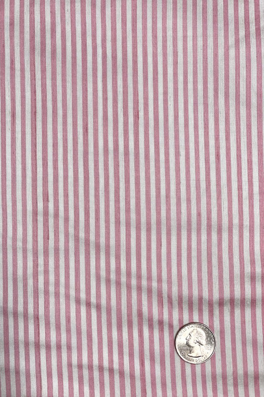 White Pink 22-1 Striped Silk Shantung