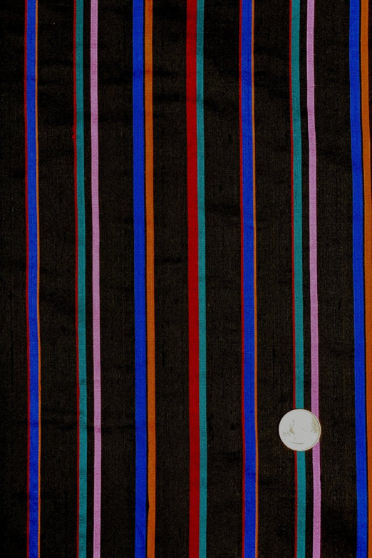 Multicolor Striped Silk Shantung 25 Fabric