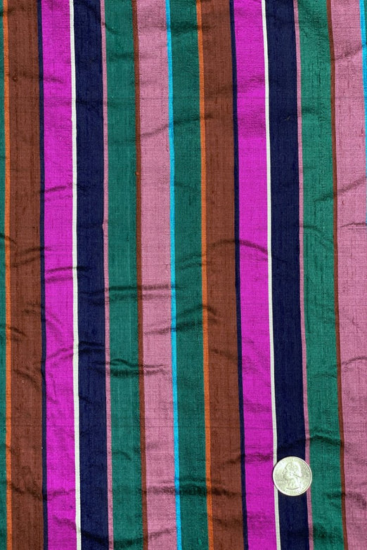 Multicolor Striped Silk Shantung 26 Fabric