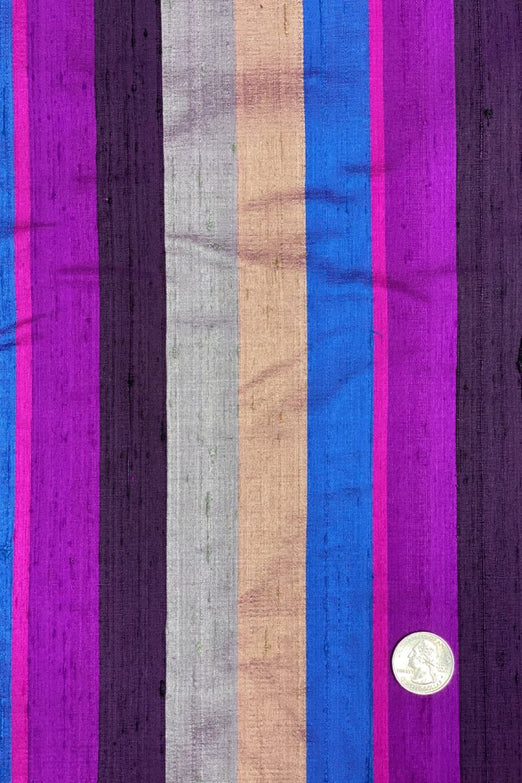 Multicolor Striped Silk Shantung 39 Fabric