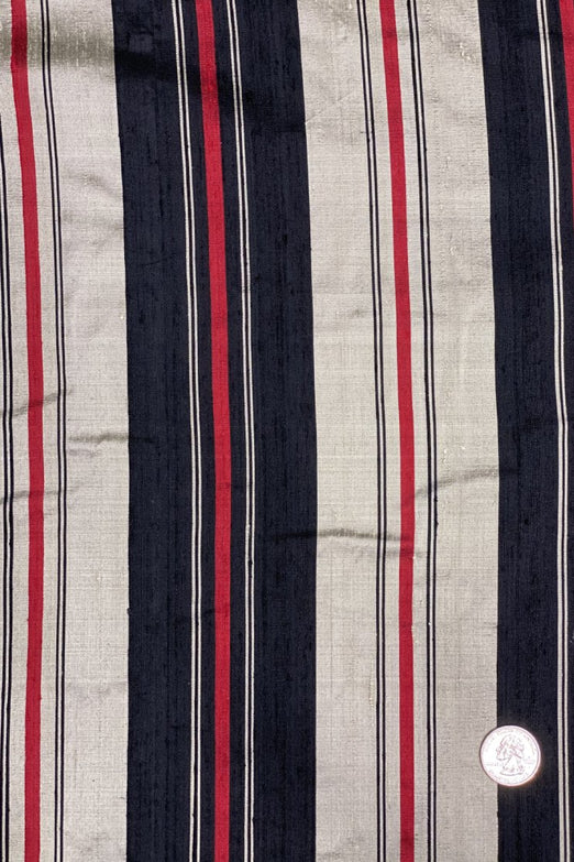 Multicolor Striped Silk Shantung 66 Fabric