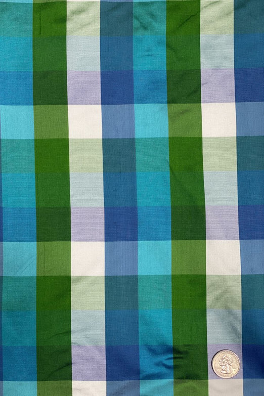Multicolor Plaid Silk Shantung 383 Fabric