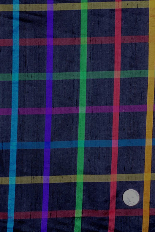 Multicolor Plaid Silk Shantung 415 Fabric