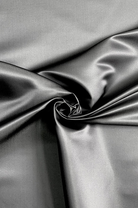 Steel Grey Double Face Duchess Satin Fabric
