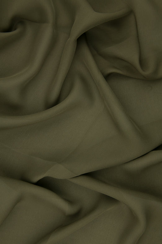 Dark Earth Silk Double Georgette Fabric