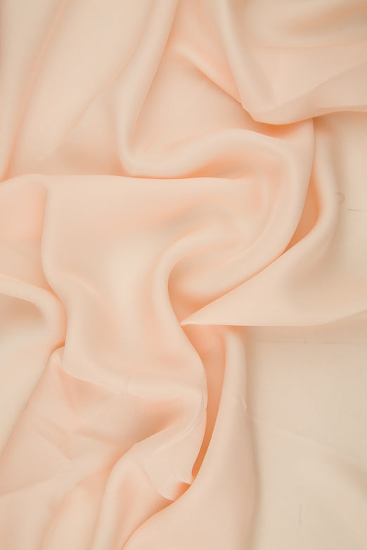 Peachy Pink Silk Double Georgette Fabric